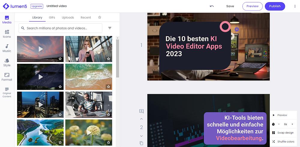 Lumen5 KI Video Editor