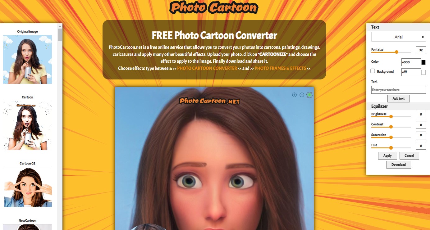 PhotoCartoon Interface
