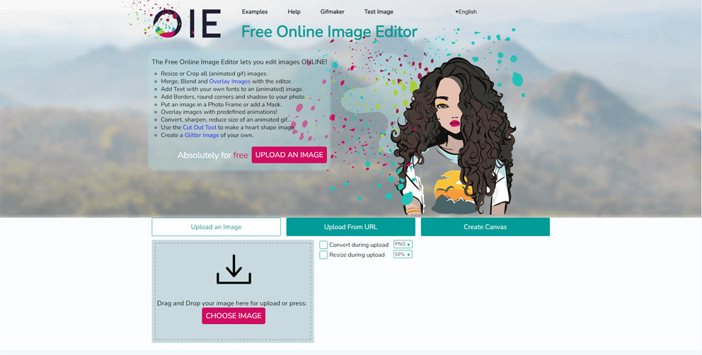 Online-Image-Editor Interface