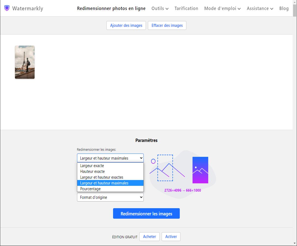 Watermarkly - Agrandir une image en ligne