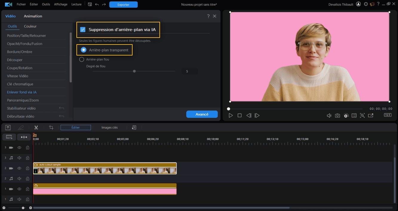 comment enlever le fond d'une vidéo sans écran vert?