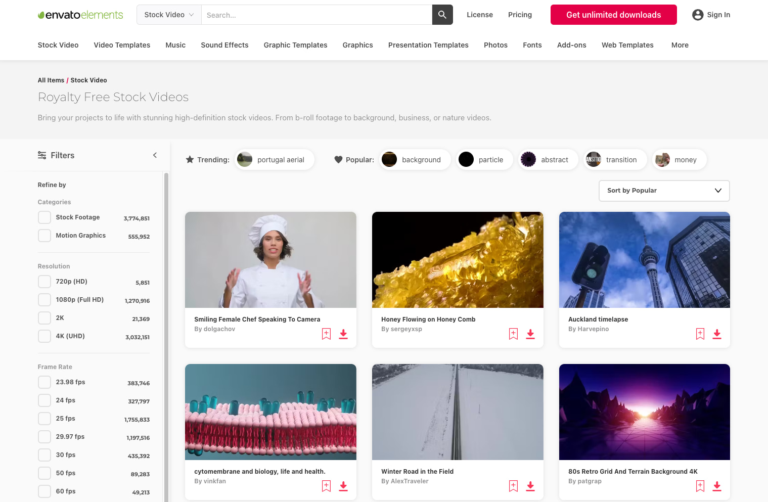 Envato Elements Interface
