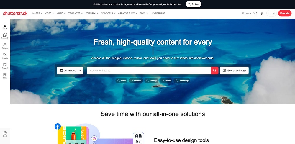 Shutterstock Interface