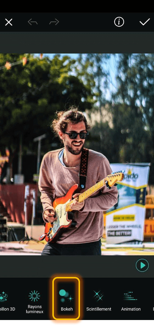 PhotoDirector - Flouter l'arrière-plan d'une photo avec effet Bokeh Etape 2