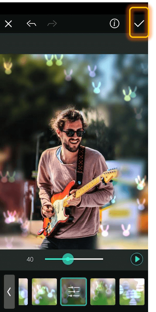 PhotoDirector - Flouter l'arrière-plan d'une photo avec effet Bokeh Etape 4