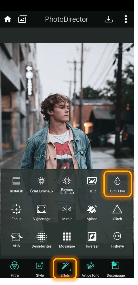 PhotoDirector - Flouter l'arrière-plan d'une photo Etape 3