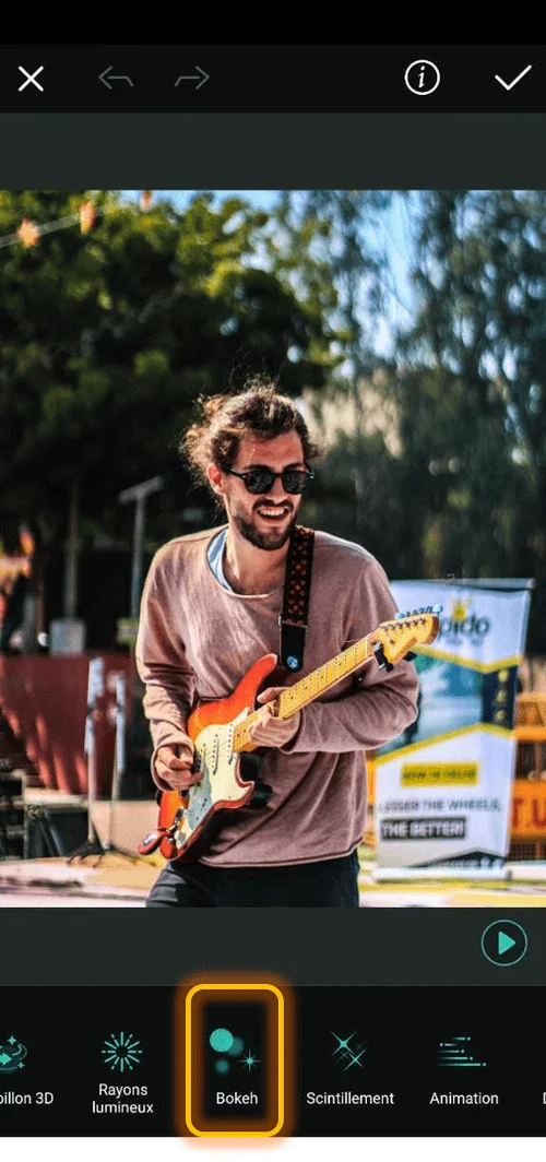 PhotoDirector - Flouter l'arrière-plan d'une photo avec effet Bokeh Etape 2