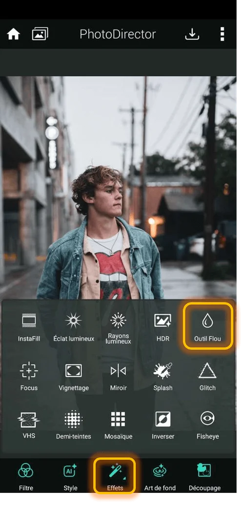 PhotoDirector - Flouter l'arrière-plan d'une photo Etape 3