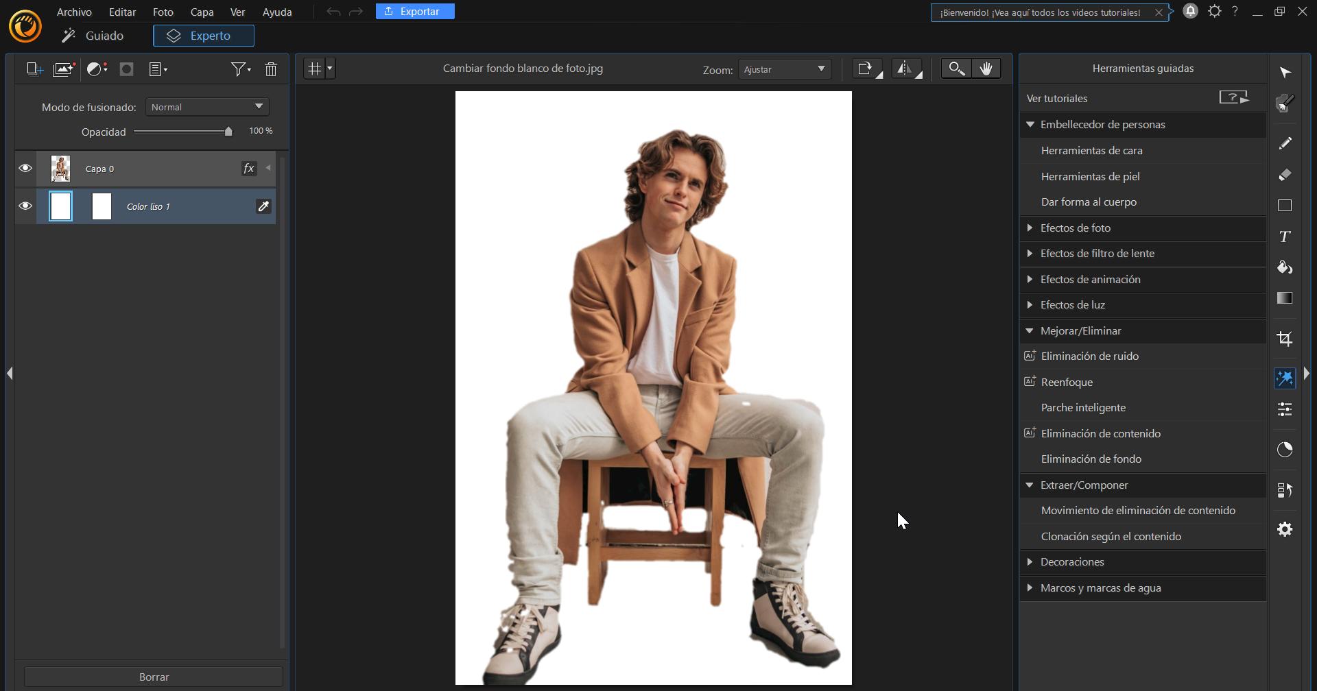 Photo Director - Poner fondo blanco a una foto [Windows y Mac]