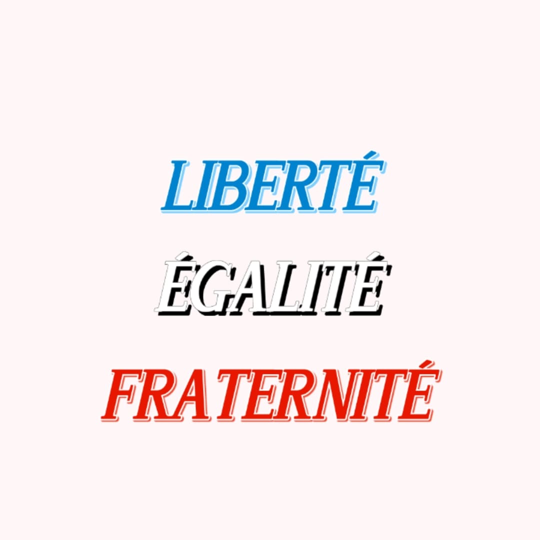 image pour le 14 juillet avec message : Liberté, Égalité, Fraternité