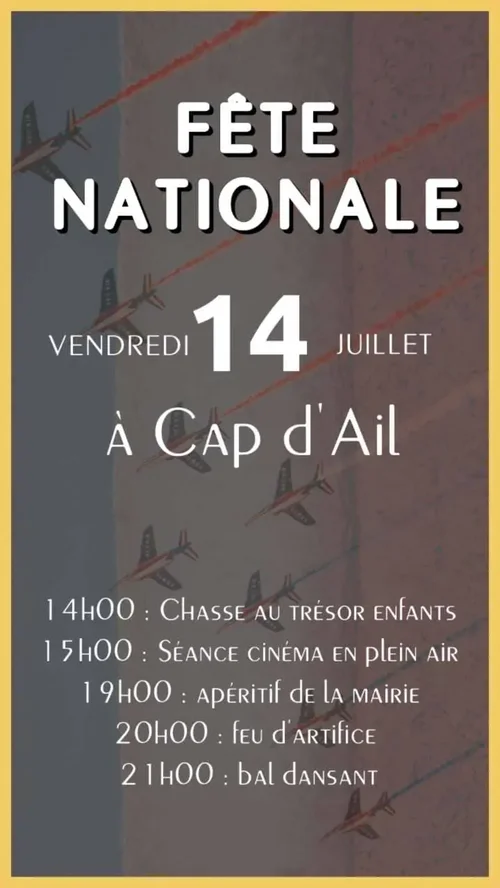 Modèle d'affiche et flyer pour le 14 juillet - Programme des festivités pour la fete nationale