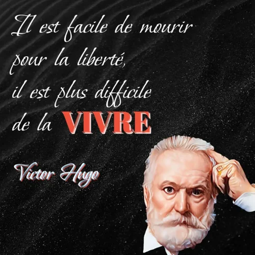 Image avec citation de Victor Hugo pour le 14 juillet - fête nationale francaise