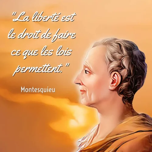 Image avec citation de Montesquieu pour le 14 juillet - fête nationale francaise