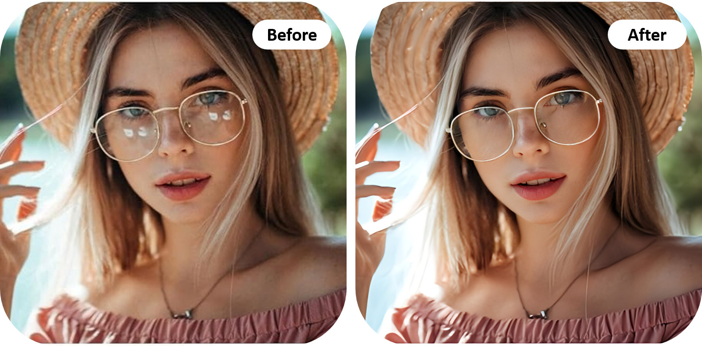 Remove glare from photo with the software