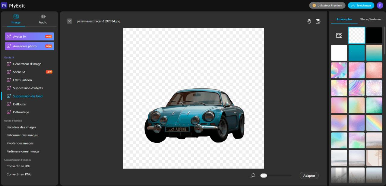 Comment supprimer l'arrière-plan d'une image en ligne gratuitement avec MyEdit