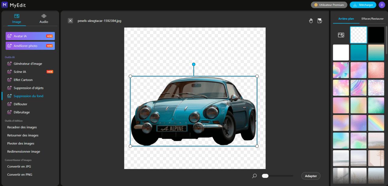 Comment supprimer l'arrière-plan d'une image en ligne gratuitement avec MyEdit