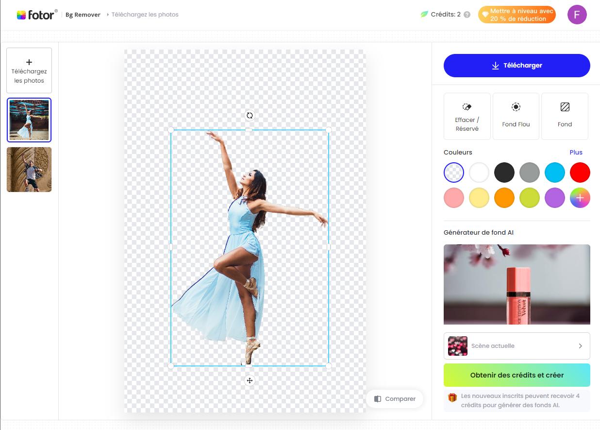 Fotor - Supprimer l'arrière-plan d'une image en ligne gratuit