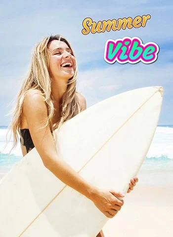 A woman is Summer Vibing