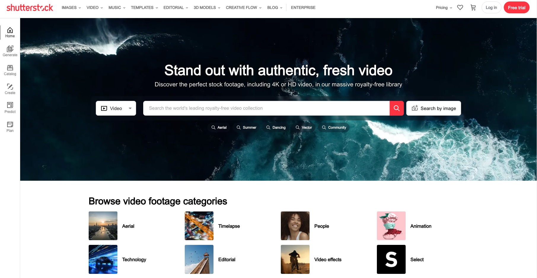 Shutterstock Interface