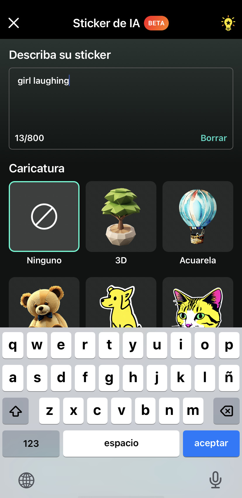 Hacer stickers para WhatsApp basados en prompts o instrucciones de texto