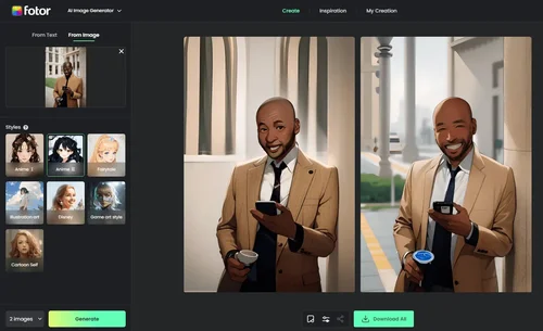 Fotor - Effet Cartoon en ligne avec superbes effets manga