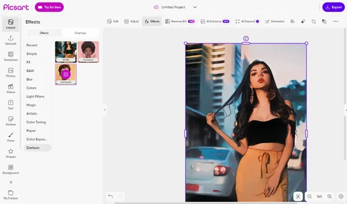 Picsart - dizaines d'effets artistiques prédéfinis