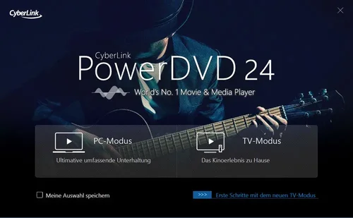 PowerDVD Startbildschirm