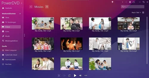 Umgewandelte Dateien in PowerDVD