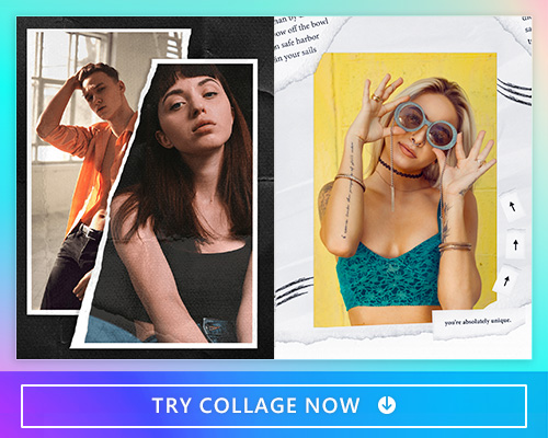 Paper Tear style collage photo