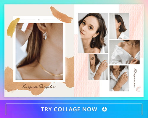 Minimalist style collage photo