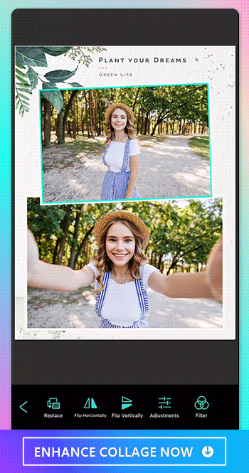 Photo enhancements and adjustments: Add filters, apply adjustments, and fine-tune the appearance of each photo. Enhance colors, adjust brightness and contrast to achieve the desired effect