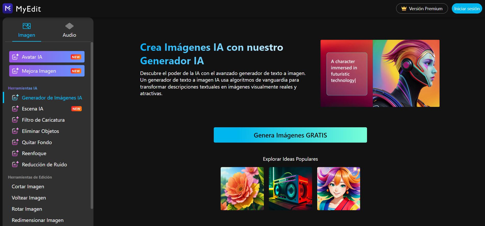 MyEdit - El mejor generador de imágenes IA online