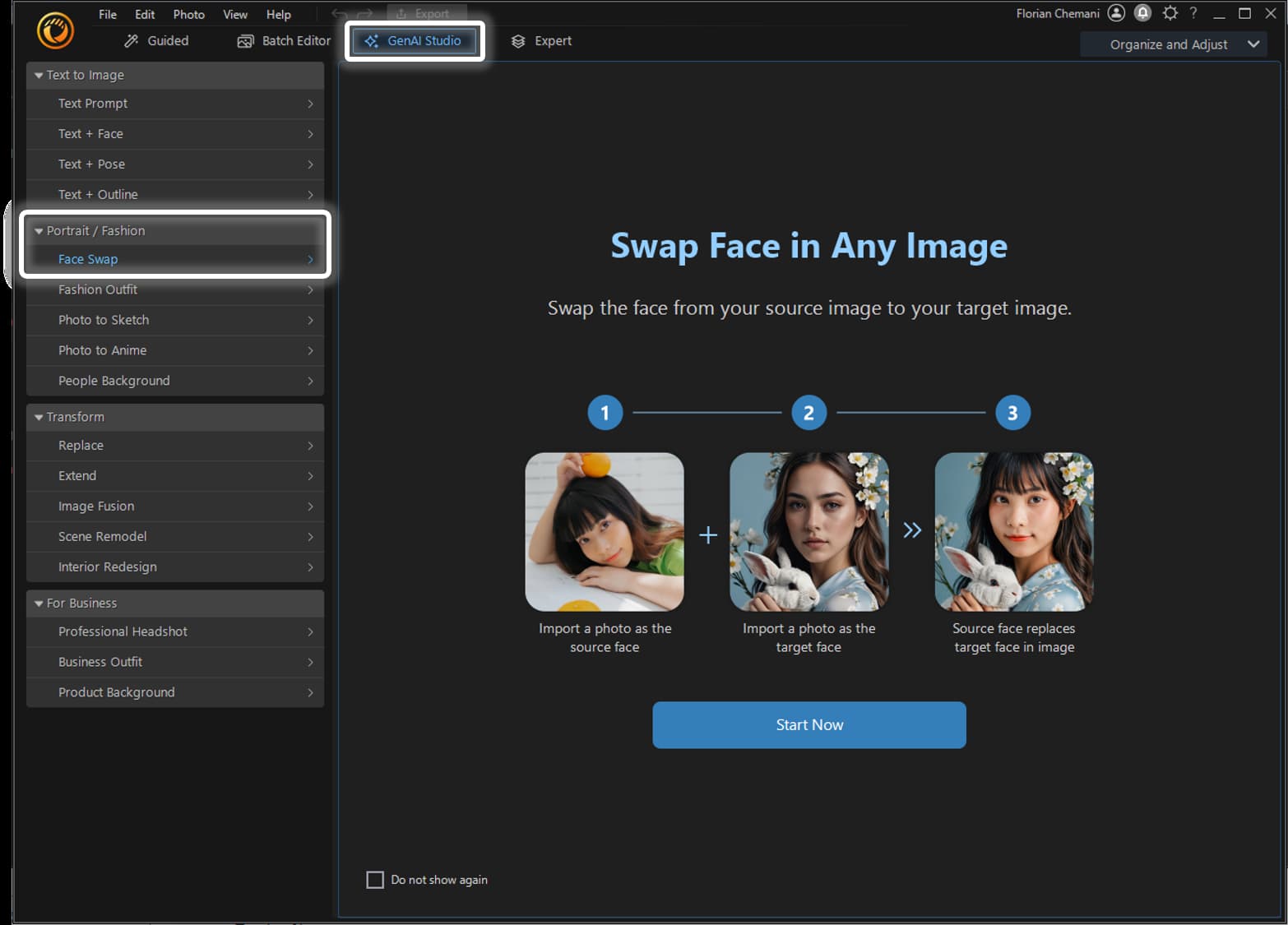AI Face Swap Step 2 on PC