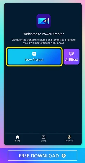Start Editing Your Videos and Adding Sound Effects with PowerDirector. Open the app and tap New Project to begin. Choose the video you want to edit from your gallery and upload it to the app. PowerDirector offers a user-friendly interface and a wide range of editing tools to enhance your videos and add immersive sound effects. Get started with PowerDirector today and unleash your creativity in video editing.