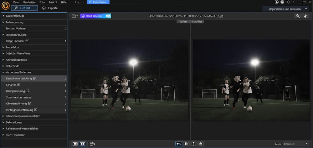 PhotoDirector PC - Bildrauschen entfernen