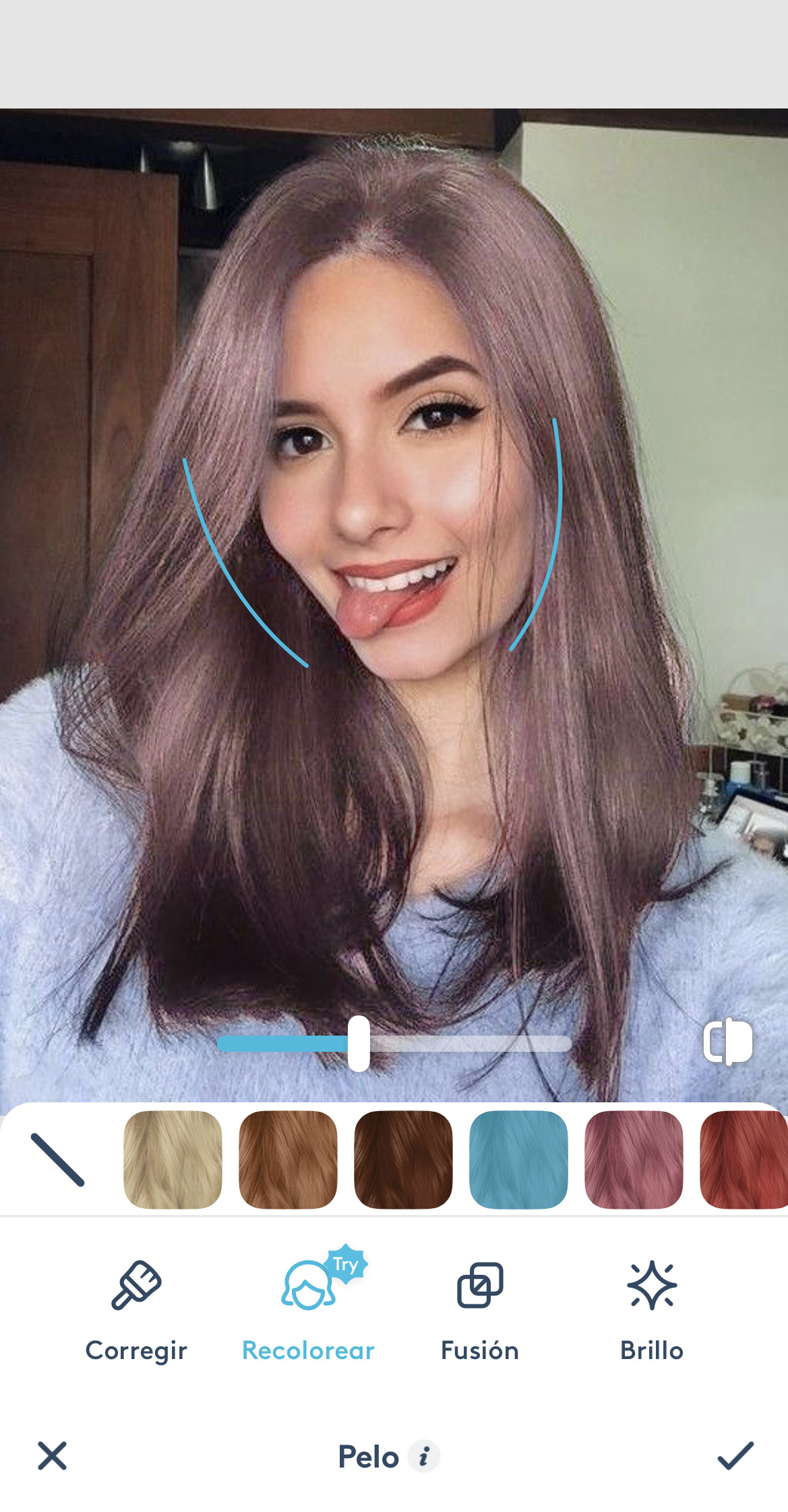 Facetune - Simulador de corte de cabello con pinceles especiales