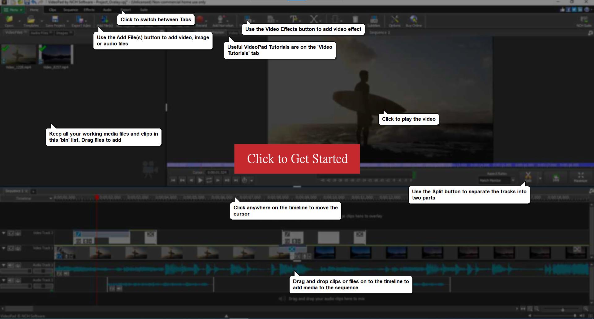 VideoPad剪片軟體