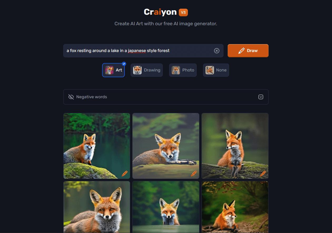 Craiyon - Top 20 générateur image IA