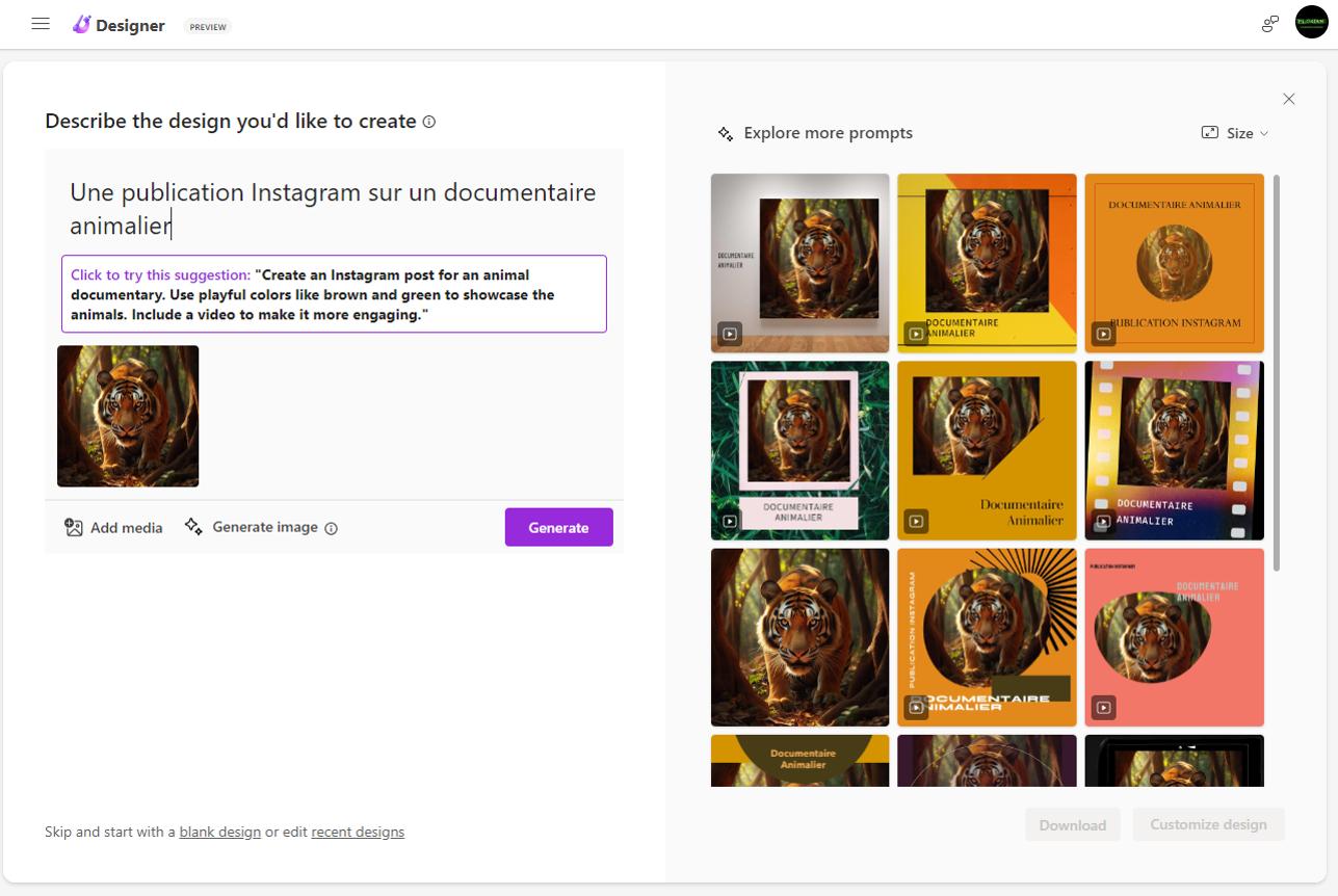 Microsoft Designer - Top 6 générateur images IA