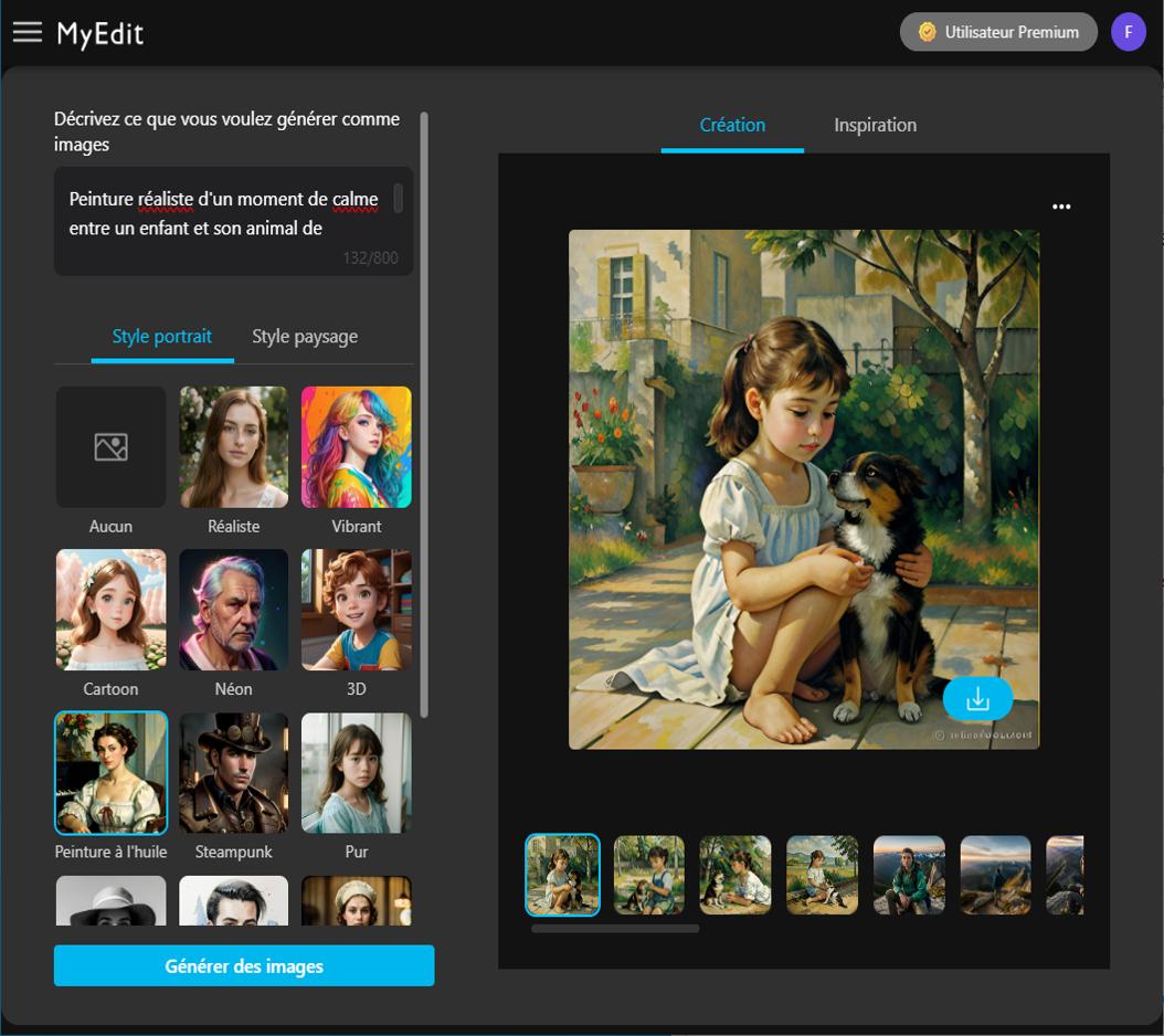 MyEdit - Top 1 générateur d'images IA