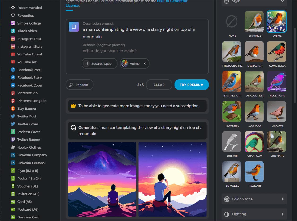 Pixlr - Top 16 générateur images IA