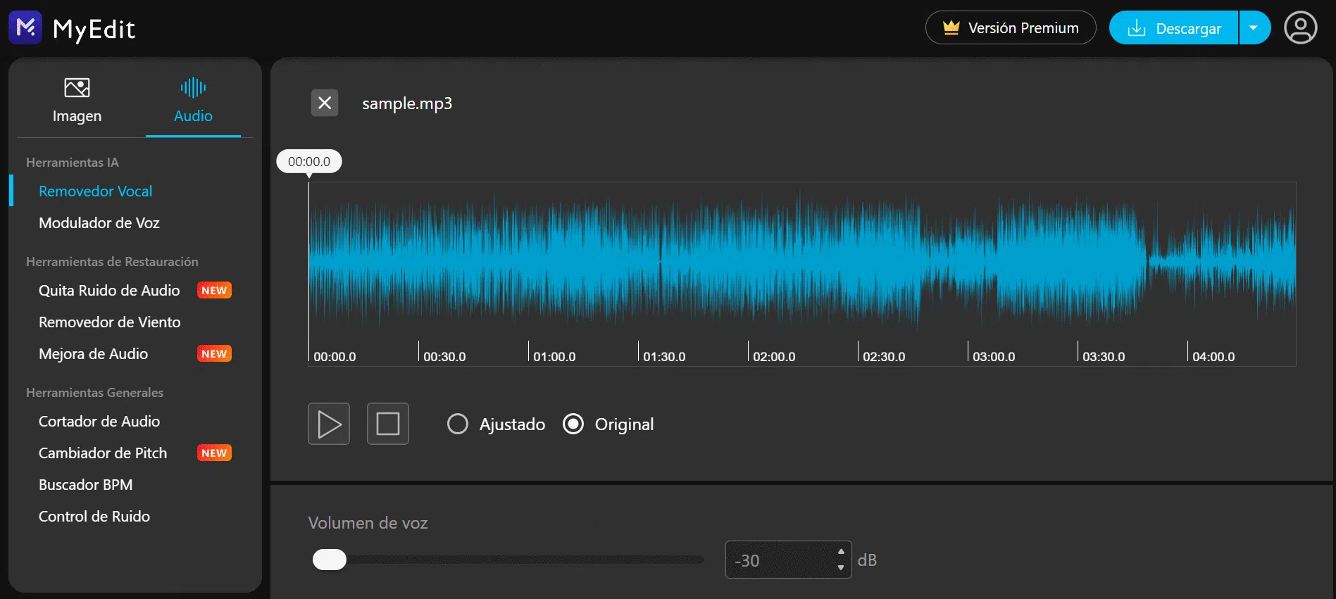 MyEdit - El mejor Vocal Remover online gratis