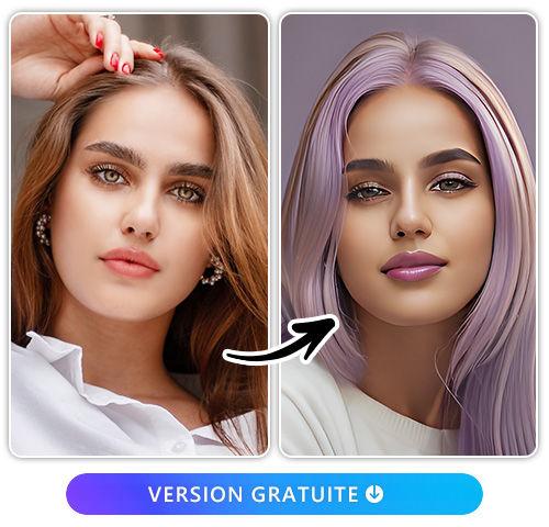 PhotoDirector -  Changer de couleurs de cheveux via IA