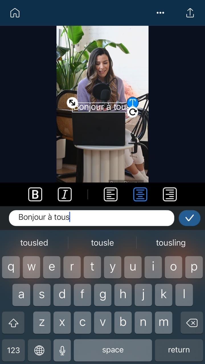 générer une voix depuis un texte sur l'appli powerdirector