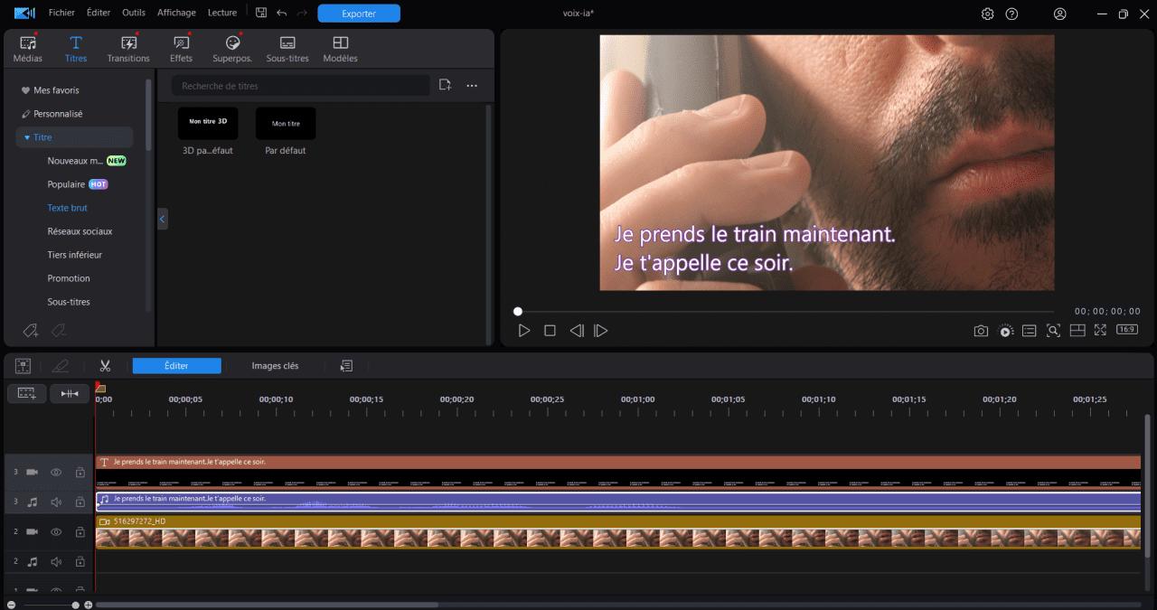 générer une voix depuis un texte sur le logiciel powerdirector