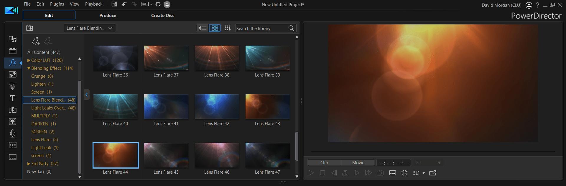 Lens Flares in PowerDirector