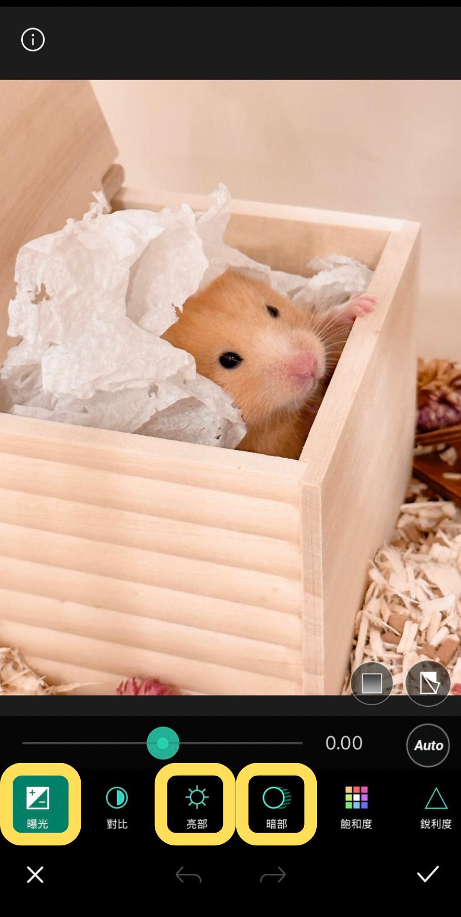 調整「曝光」或「亮部」與「暗部」