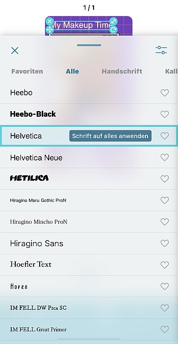 Schriftarten für TikTok auswählen
