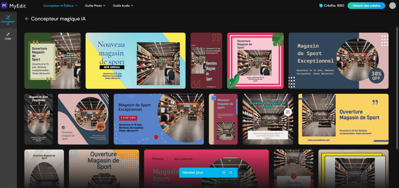 Créer un design avec MyEdit en ligne