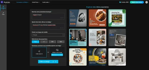 Créer un design avec MyEdit en ligne